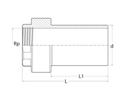 ПЕРЕХОД НА РЕЗЬБУ  ПЭ/МЕТАЛЛ НАРУЖНЯЯ РЕЗЬБА 12422